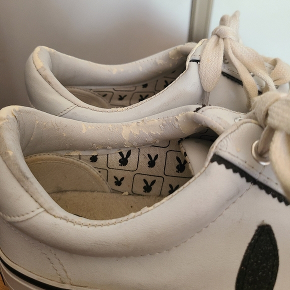 Playboy Sneakers, white with black sparkled ears, size 9 - Picture 8 of 10